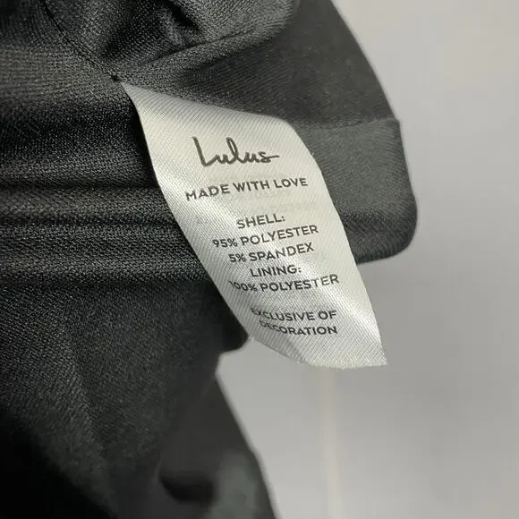 Lulu Rhinestone Black Shiny Mini Dress Women’s Size Small Cocktail Party LBD - Picture 5 of 5